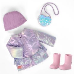 ENSEMBLE VÊTEMENTS OG DE LUXE - MANTEAU BOUFFANT POUR POUPÉE (WINTERY GLAM)46 CM (18